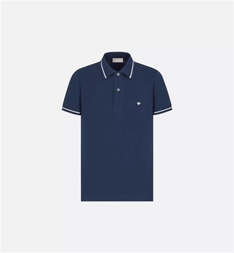 Polo Shirt with Bee Embroidery White Cotton Piqué | DIOR