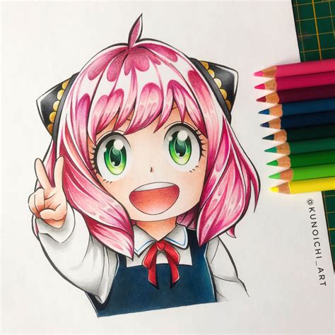Anime drawing Anya Forger from Spy x Family Cute Doodles Drawings, Pokemon Drawings, Cute Kawaii ...