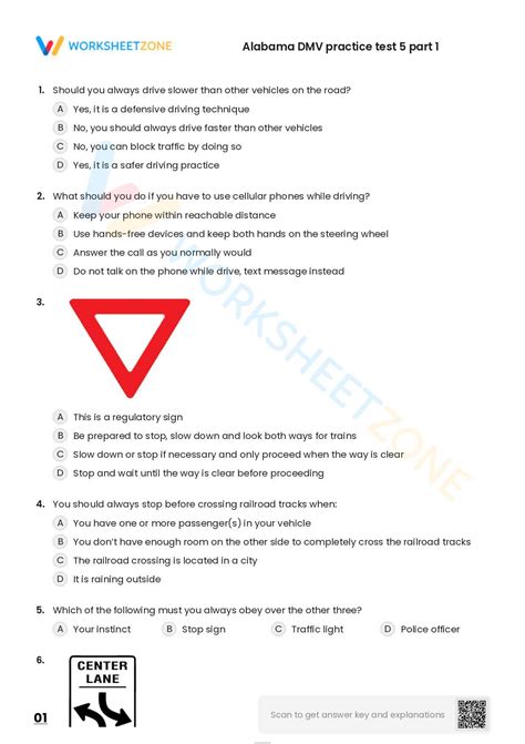Free Printable Alabama Drivers Written Test