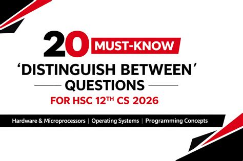 20 Must-Know "Distinguish Between" Questions for HSC 12th CS 2026