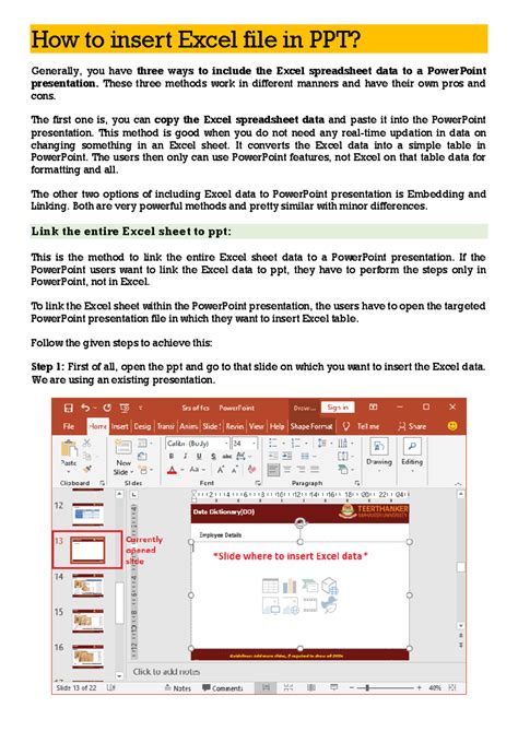 05. PowerPoint Notes - Inserting Excel Data and Image Effects - Studocu
