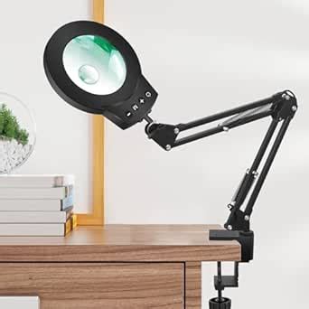 Magnifying Glass Light Clamp Desktop Lamp Stand Desk Table Close Work ...