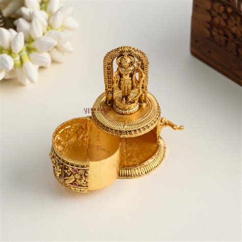 Gold Look Alike Ramar Kum Kum Box – AJ Punnagai