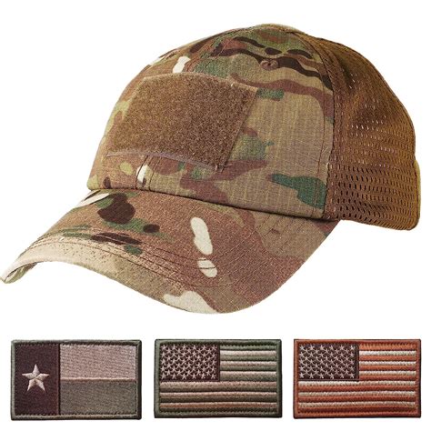 Lightbird Mesh Tactical Hat with 6 PCS Tactical Military Patches ...