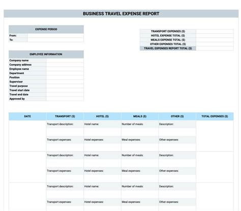 Top 10+ Free Microsoft Excel Travel Expense Report Template Csv - Great ...