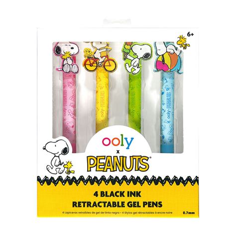 Ooly Peanuts Black Ink Retractable Gel Pens, 4-count - Arts & Crafts ...
