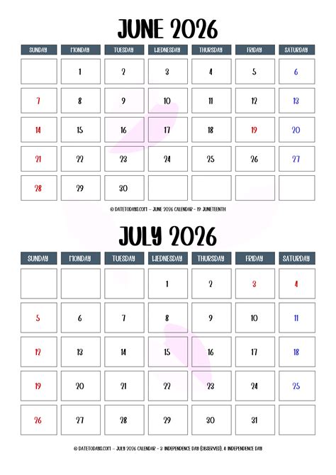 May June Calendar