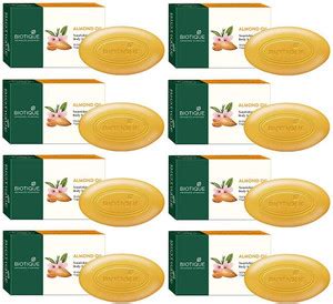 BIOTIQUE Pack of 8 Bio Almond Oil Nourishing Body Soap 75gm ( For All ...