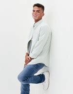 Buy American Eagle Men Blue Slim Fit Solid Oxford Button-Up Shirt Online