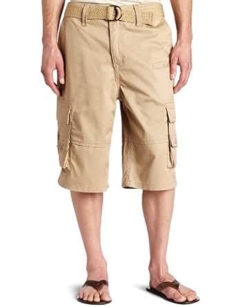 Southpole Men's Belted Basic Cargo Short, Dark Khaki, 36 : Amazon.in ...