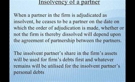 Insolvency of partner