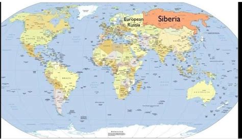 locate siberia in world map - Brainly.in