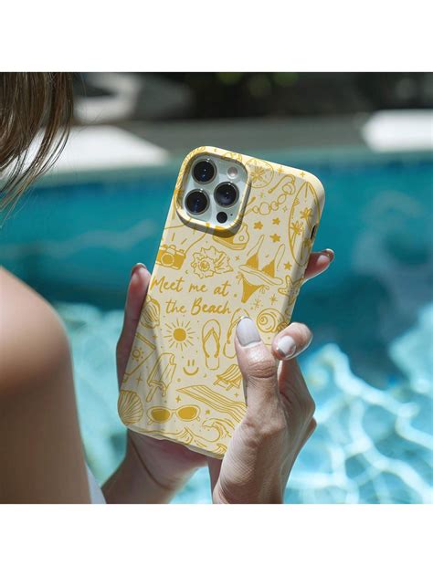 Beach Yellow Coastal Girl Gift, Summer Phone Case, Sun And Waves ...