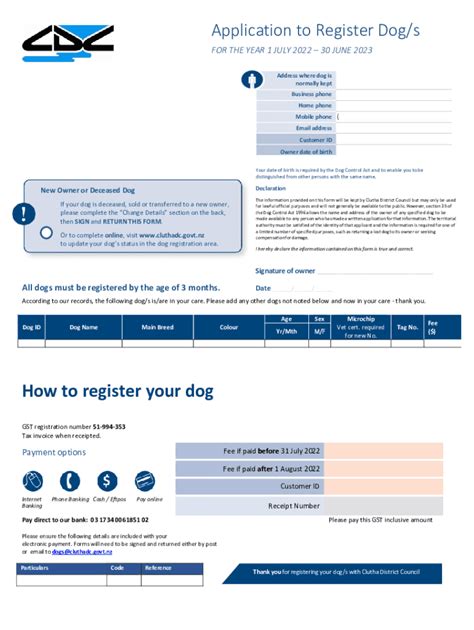 Dog Registration Application - Fill Out, Sign & Share Online | pdfFiller