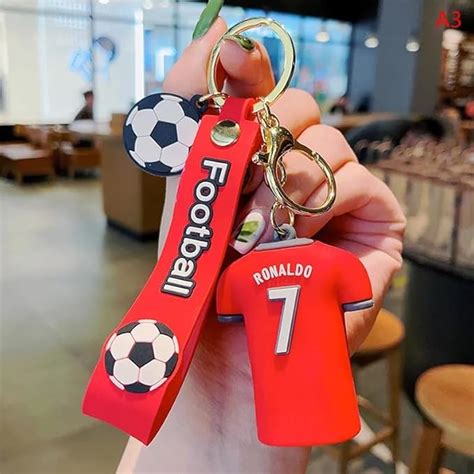 Funfob Football Ronaldo Keychain With Hook & Strap For Fans Collectible ...