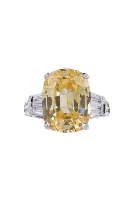 Buy Silver Plated Stone Ring by Mon Tresor Online at Aza Fashions.