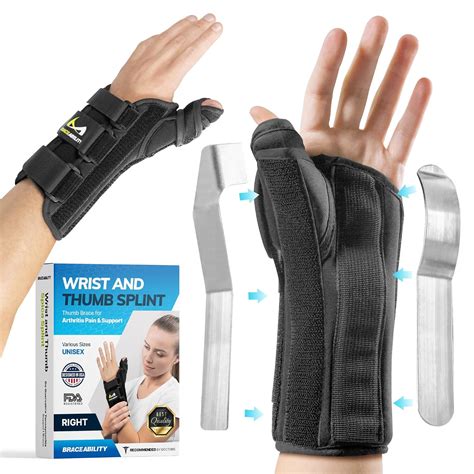 BraceAbility Thumb & Wrist Spica Splint | De Quervain's Tenosynovitis ...