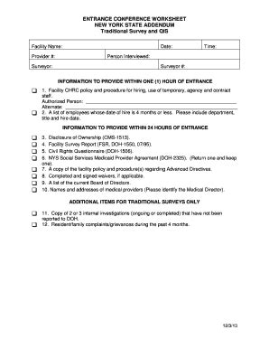 2022-2025 Form NY Entrance Conference Worksheet Addendum Fill Online ...