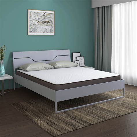 Buy Grande Wood & Metal Hybrid Bed + Lite Dual Comfort Mattress Queen ...