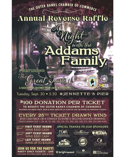 Annual Reverse Raffle - A Night with the Addams Family, Jennette's Pier ...