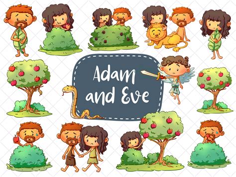 Adam and Eve Clip Art, Bible Story Clipart, Biblical Clip Art ...
