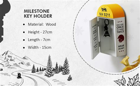EK DO DHAI Wooen Milestone Key Holder 6 Hook Key Holder for Home/Office ...