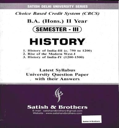 Satish Delhi University Series Ba Hons History II Year Semester 3 ...