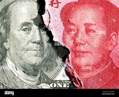 100 United States Dollar (USD) and 100 Renminbi (RMB, CNY) banknotes ...