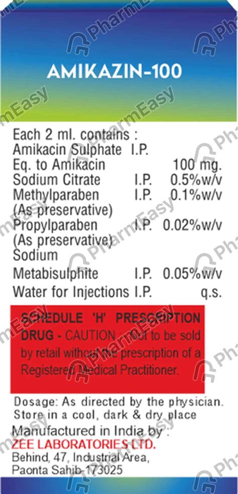 Buy Amikazin 100 MG/2ML Injection (2) Online at Flat 15% OFF | PharmEasy