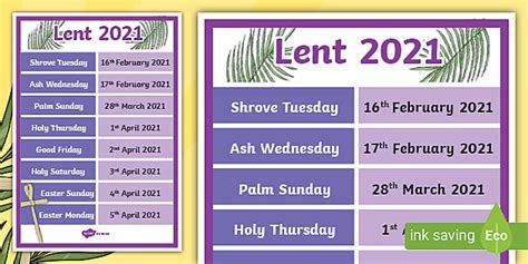 Dates in Lent Display Poster (teacher made) - Twinkl
