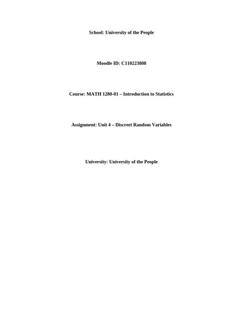 Image result for Discrete Random Variables PDF