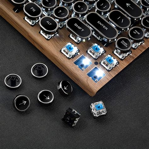 Buy Azio Retro - Wired USB Mechanical Keyboard in Black and Chrome for ...