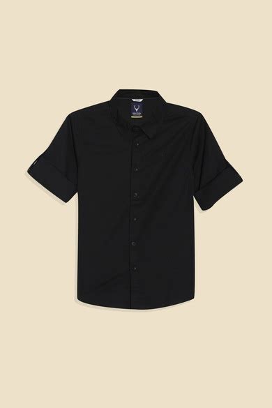 Buy Boys Black Regular Fit Solid Casual Shirt Online - 39936135 | Allen ...