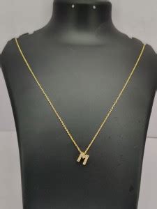 DHARM JEWELS GOld Plated Amrecian Diamond M Letter Shap Necklaces And ...