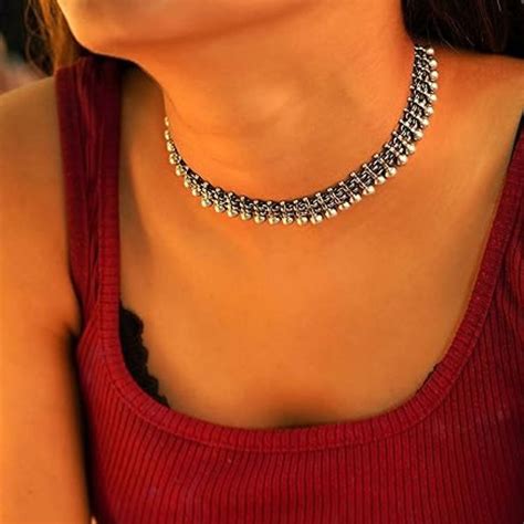 Top 5 Indian Silver Choker Necklaces Online to Look Festive | South ...
