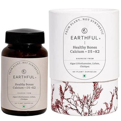 Earthful Calcium Magnesium Tablets for Bone Health, Supplement for ...