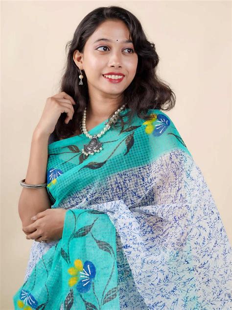 Hand Painted Cotton Resham Kota Saree - 11618 – AEVUM