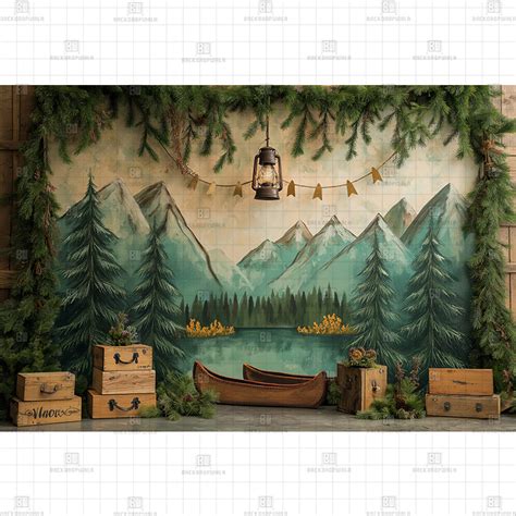 Rustik Mountains Lake Camping Printed Baby Backdrop – BACKDROPWALA