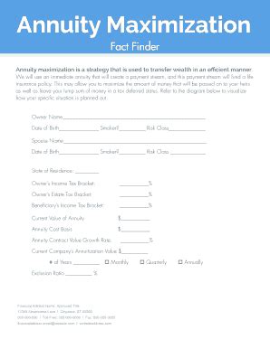 Fillable Online We will use an immediate annuity that will create a ...