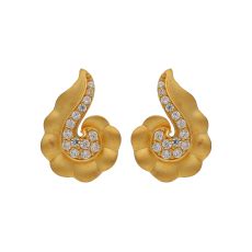 Sree Kumaran | Heart Design Gold Stud With Stone