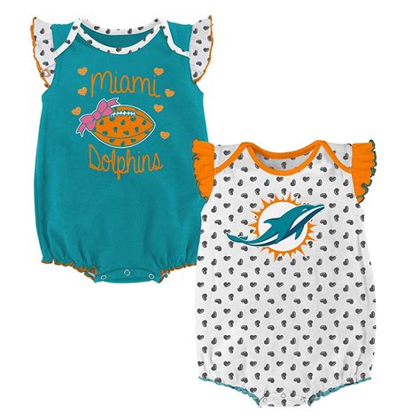 Buy NFL Newborn"Heart Fan" 2 Piece Creeper Set-Aqua-6 Months, Miami ...