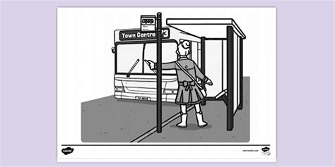 Signalling Bus Colouring Sheet | Colouring Sheets | Twinkl