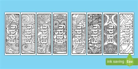 Eddy Mindfulness Name Colouring Bookmarks (teacher made)
