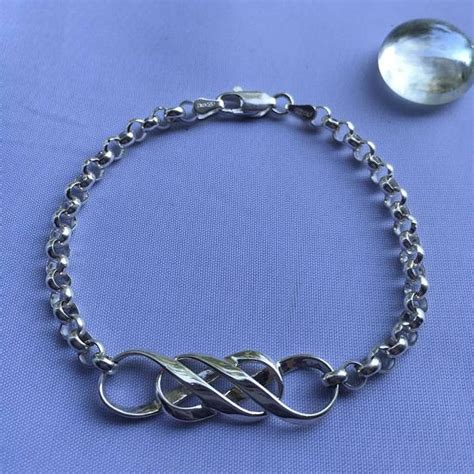 Mobius Silver DOUBLE INFINITY Rolo Bracelet, Relationship Bracelet ...