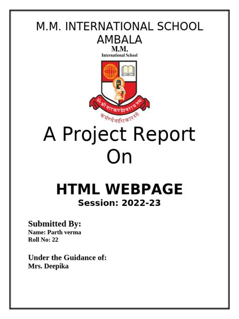 Image result for Project File Page Format