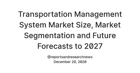 Transportation Management System Market Size, Market Segmentation and ...