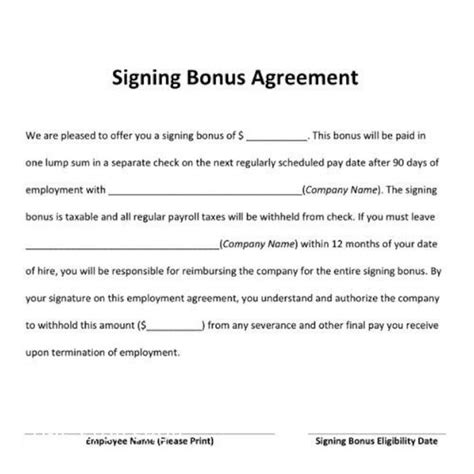 Sign-On Bonus Letter Template