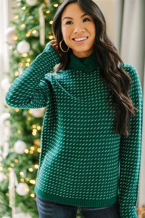 Everything You Need Forest Green Turtleneck Sweater – Shop the Mint