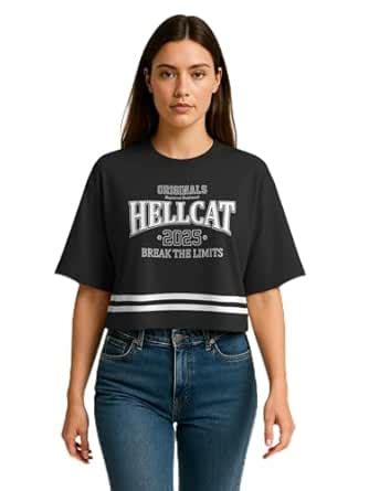 Buy HELLCAT Oversized Crop Tshirt for Woman | Women's Half Sleeve ...