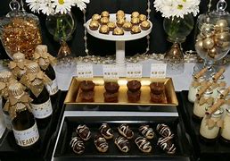 Image result for Black and Gold Candy Table
